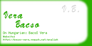 vera bacso business card
